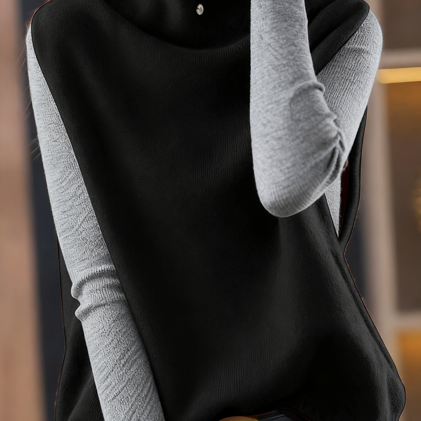 Women’s High-Neck Sleeveless Vest Relaxed Fit Layering Piece 0