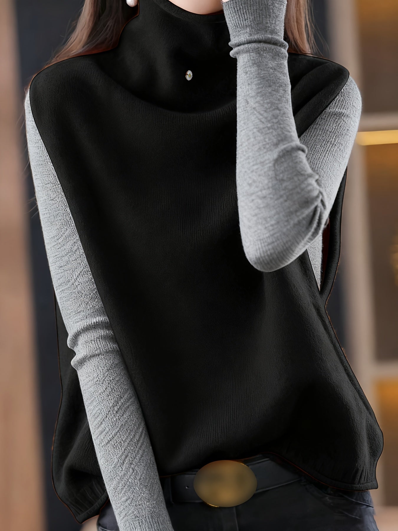 Women’s High-Neck Sleeveless Vest Relaxed Fit Layering Piece 1