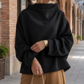 Women’s High-Neck Top Relaxed Fit with Voluminous Sleeves 0