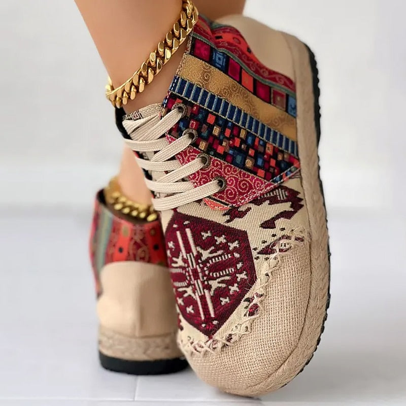 Women’s High-Top Sneakers Boho Patterned Casual Style 2