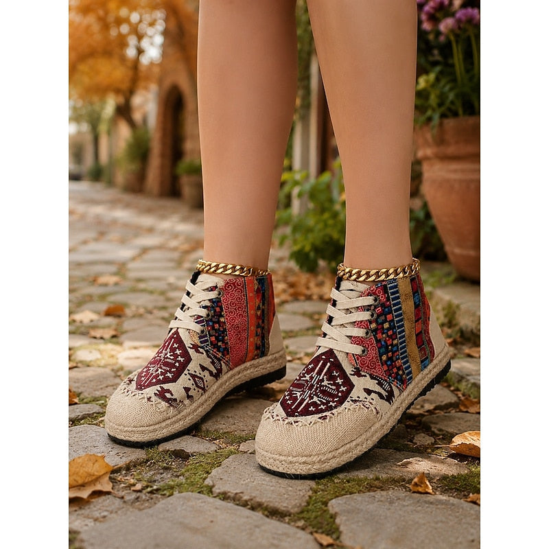 Women’s High-Top Sneakers Boho Patterned Casual Style 6