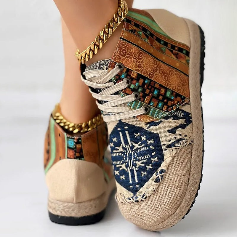 Women’s High-Top Sneakers Boho Patterned Casual Style 9