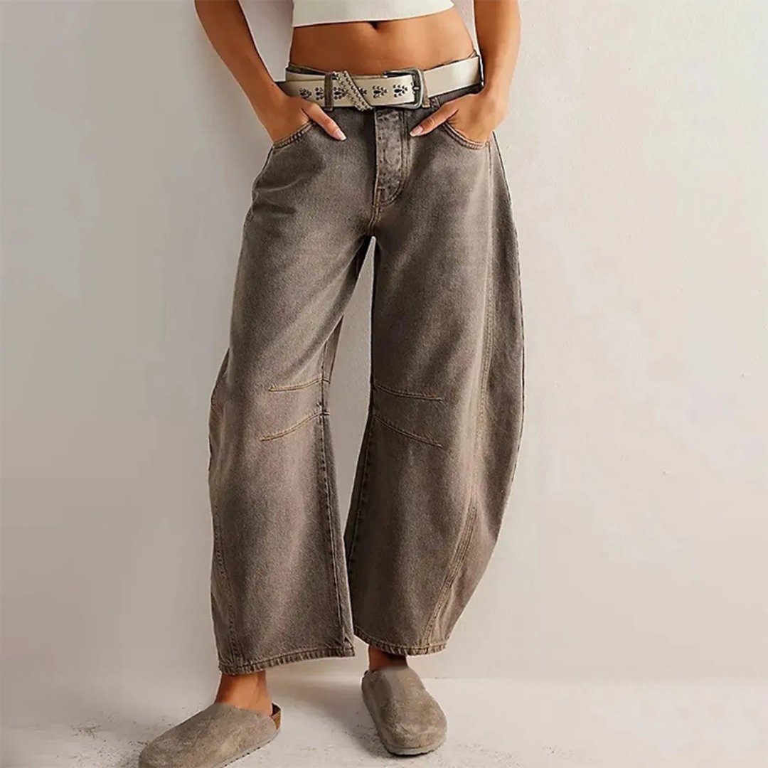 Women’s High-Waist Barrel-Leg Denim Jeans Relaxed Fit 2