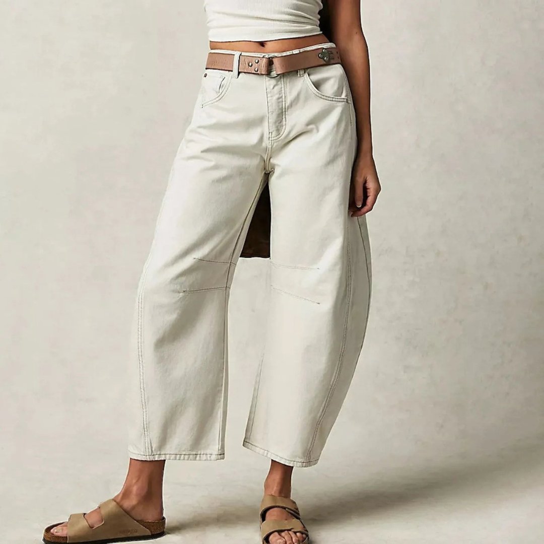 Women’s High-Waist Barrel-Leg Denim Jeans Relaxed Fit 6