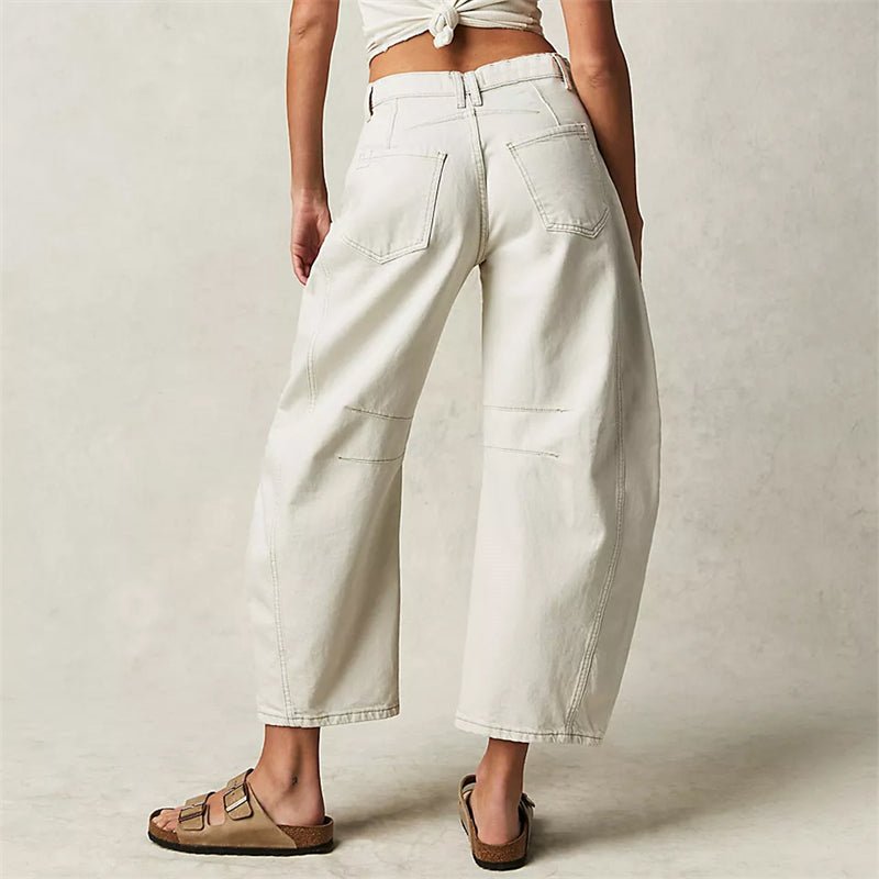 Women’s High-Waist Barrel-Leg Denim Jeans Relaxed Fit 8