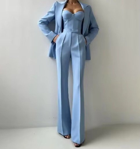 Women’s High-Waist Blazer Set Elegant Three-Piece Ensemble 1