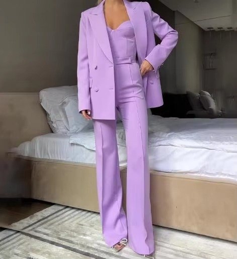 Women’s High-Waist Blazer Set Elegant Three-Piece Ensemble 2