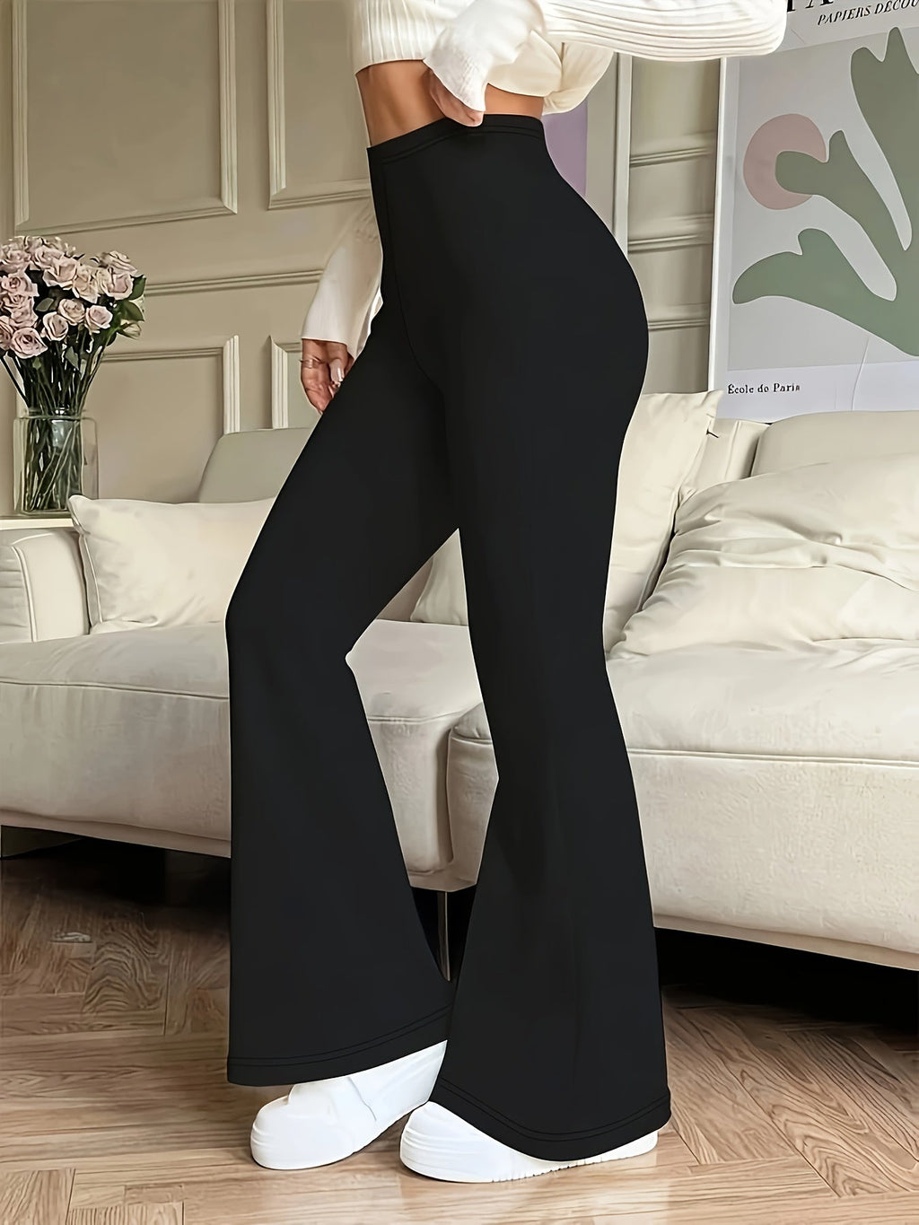 Women’s High-Waist Flared Trousers Elegant Silhouette for Versatile Style 2