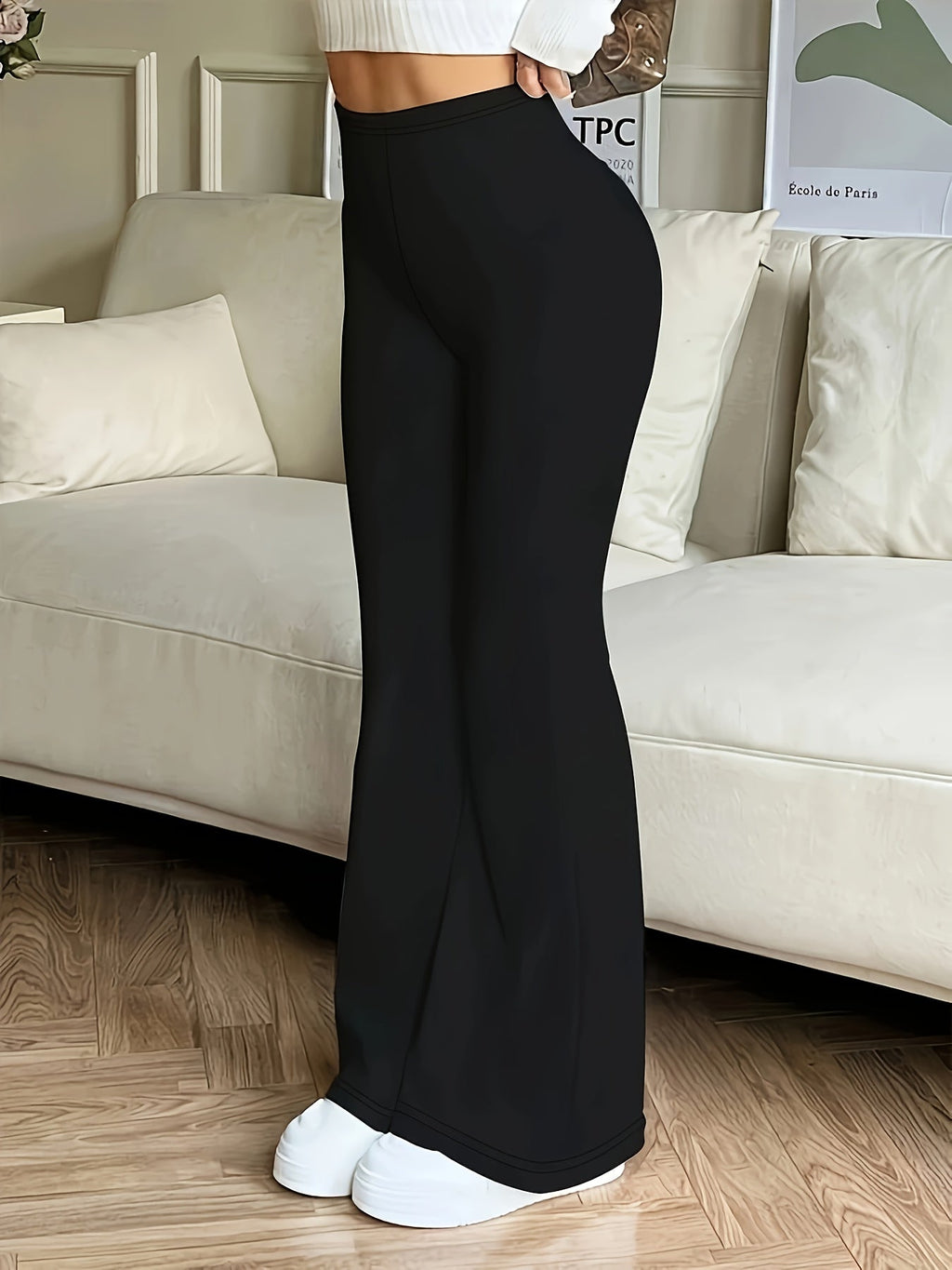 Women’s High-Waist Flared Trousers Elegant Silhouette for Versatile Style 3