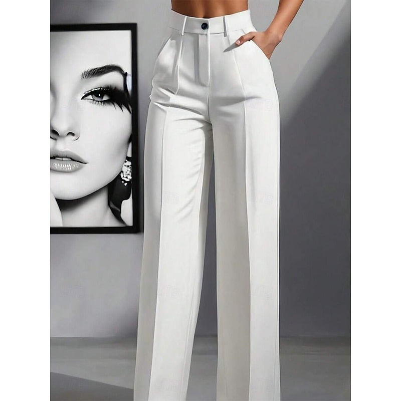 Women’s High-Waist Tailored Trousers Straight Leg Design 0