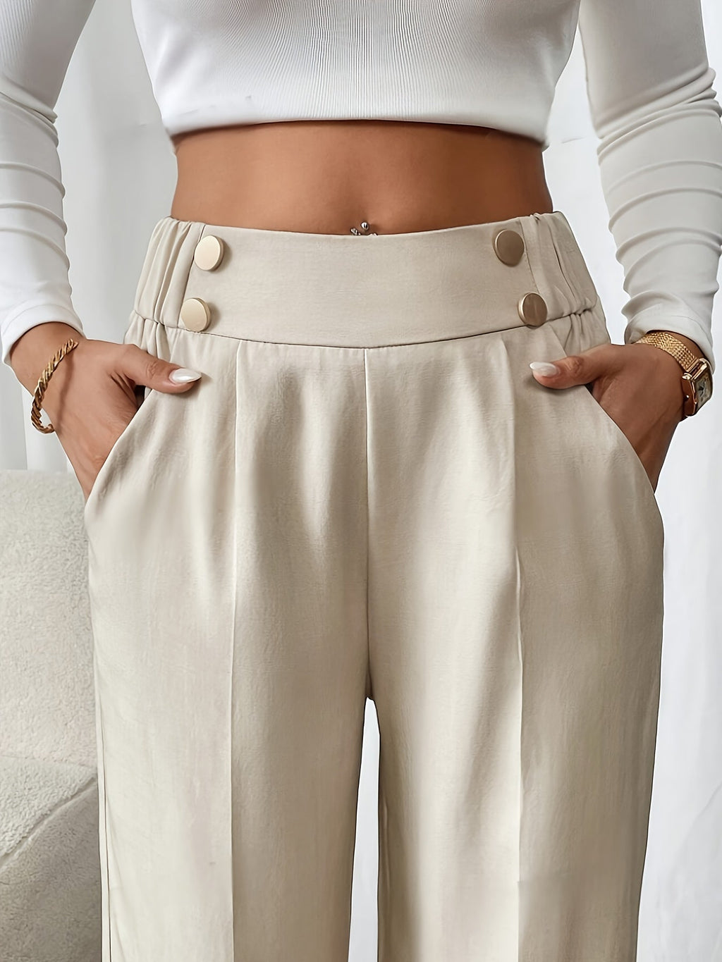 Women’s High-Waist Wide-Leg Pants Tailored Fit 3