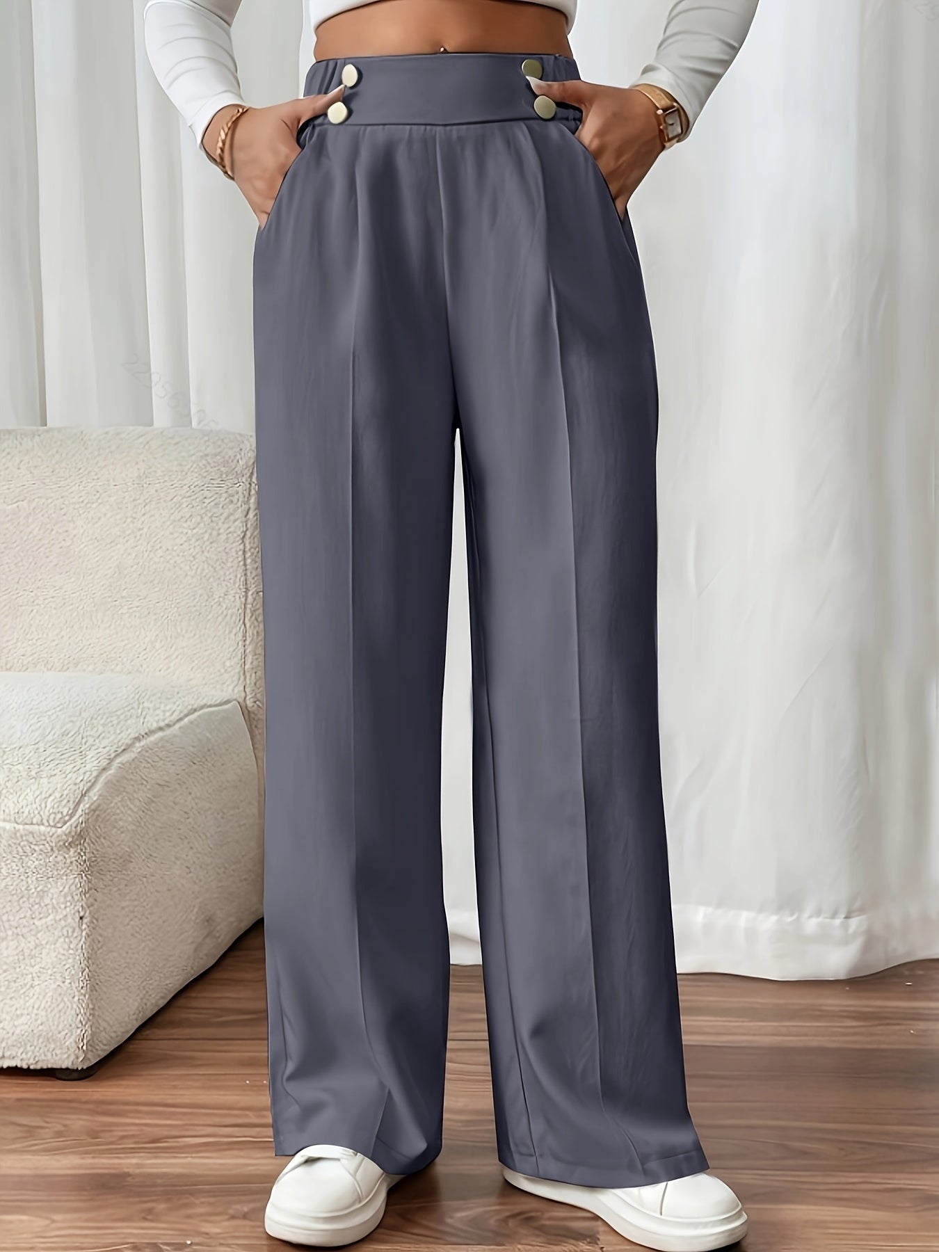 Women’s High-Waist Wide-Leg Pants Tailored Fit 7