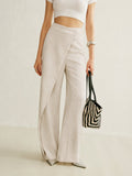 Women’s High-Waist Wide-Leg Trousers with Asymmetric Wrap Detail 0