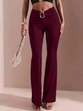 Women’s High-Waisted Flared Trousers Elegant Silhouette 0