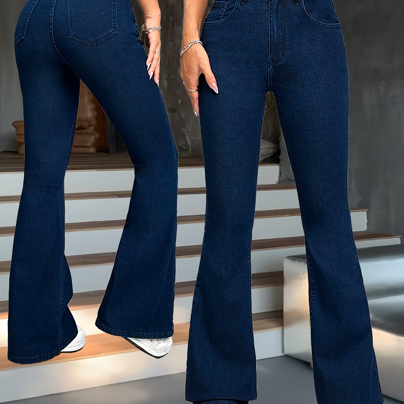Women’s High-Waisted Flared Trousers Elegant Silhouette 0