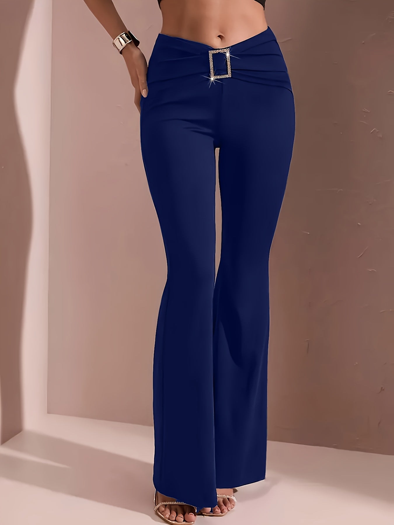 Women’s High-Waisted Flared Trousers Elegant Silhouette 1