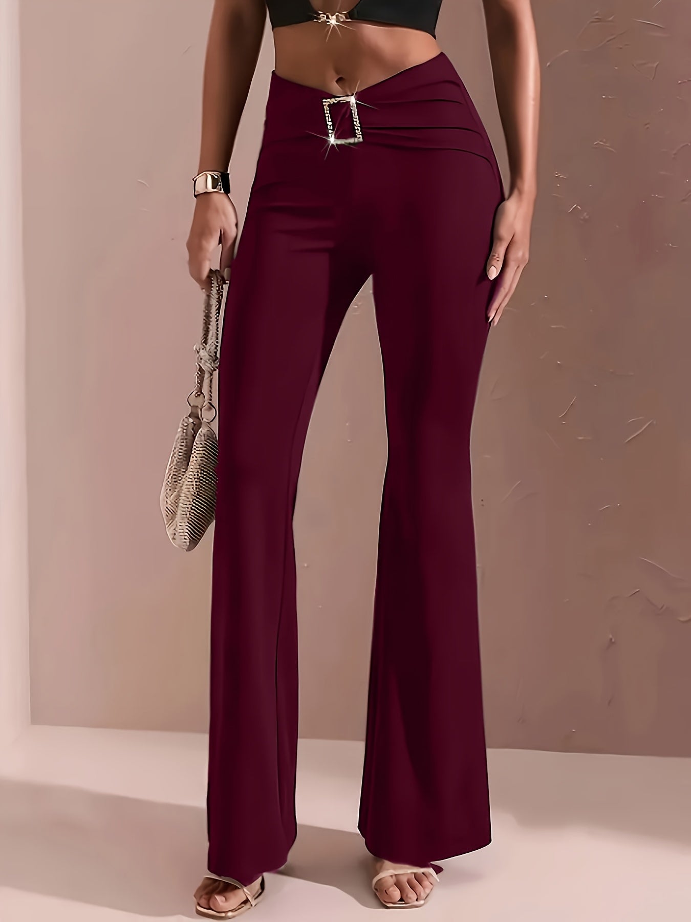 Women’s High-Waisted Flared Trousers Elegant Silhouette 2