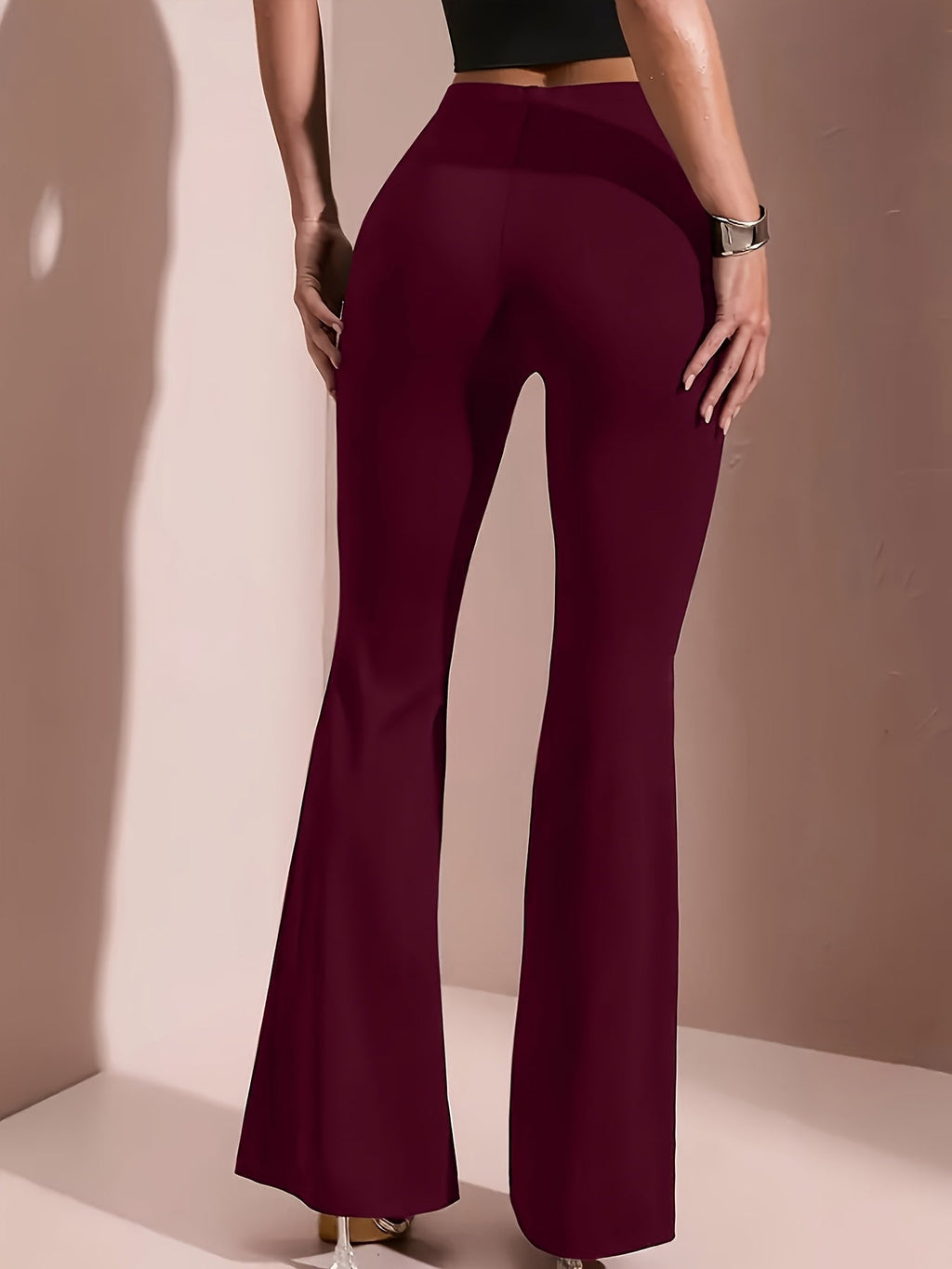 Women’s High-Waisted Flared Trousers Elegant Silhouette 4