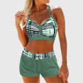 Women’s High-Waisted Ribbed Bikini Chic Swimwear for Beach Days 0