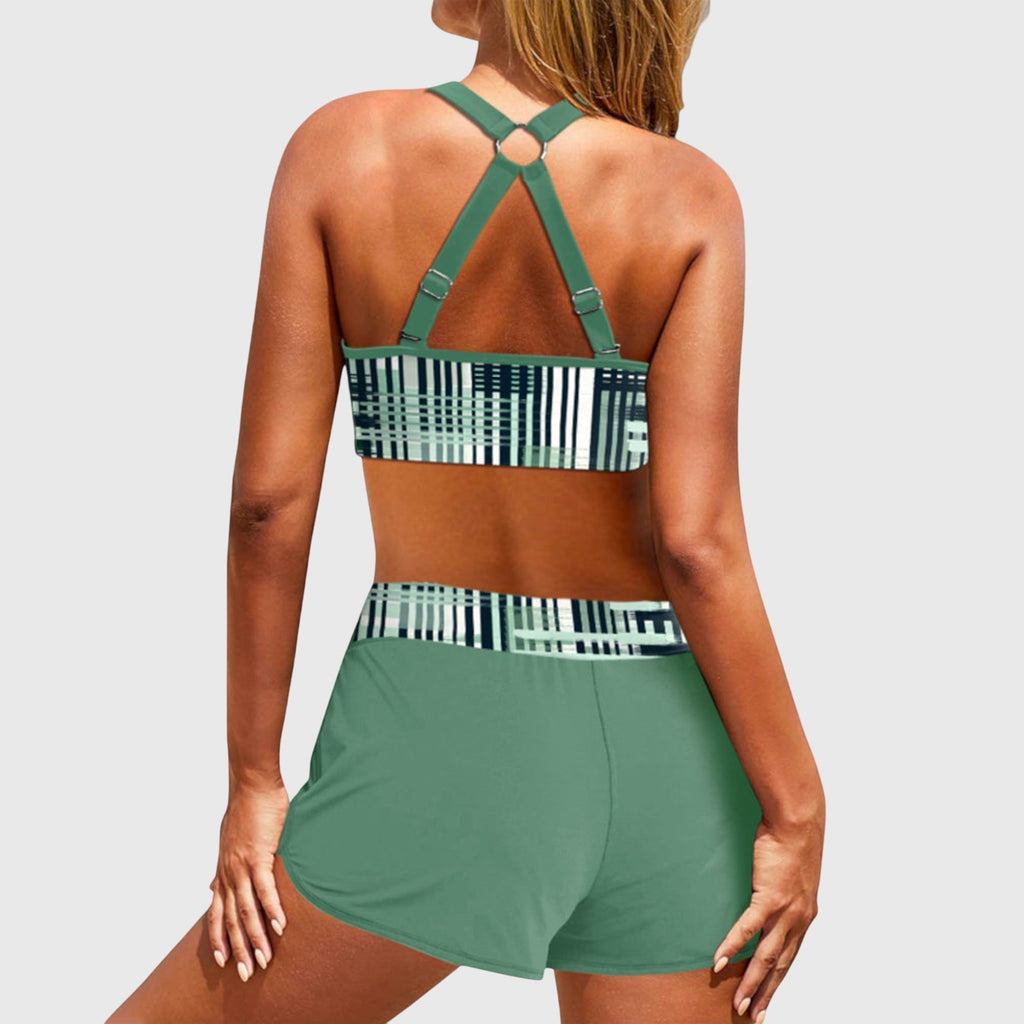 Women’s High-Waisted Ribbed Bikini Chic Swimwear for Beach Days 2