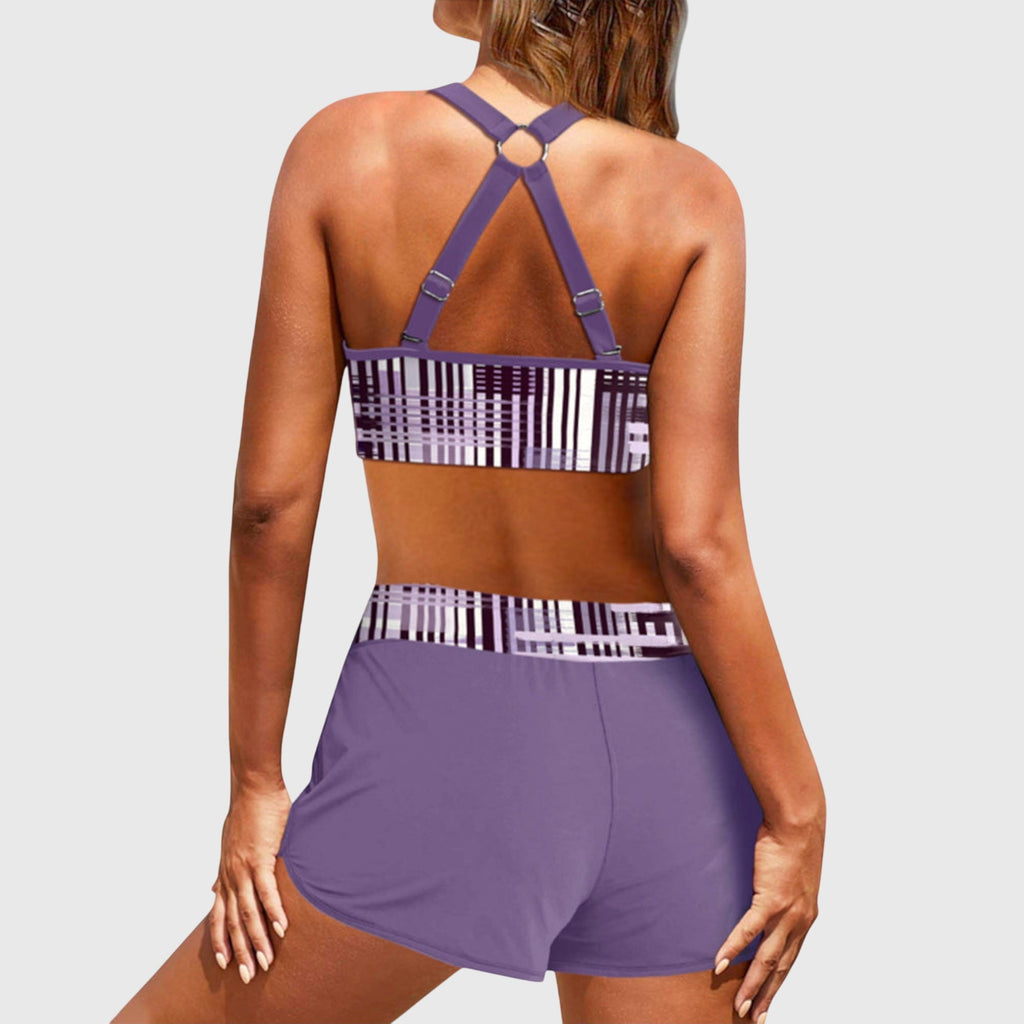 Women’s High-Waisted Ribbed Bikini Chic Swimwear for Beach Days 4