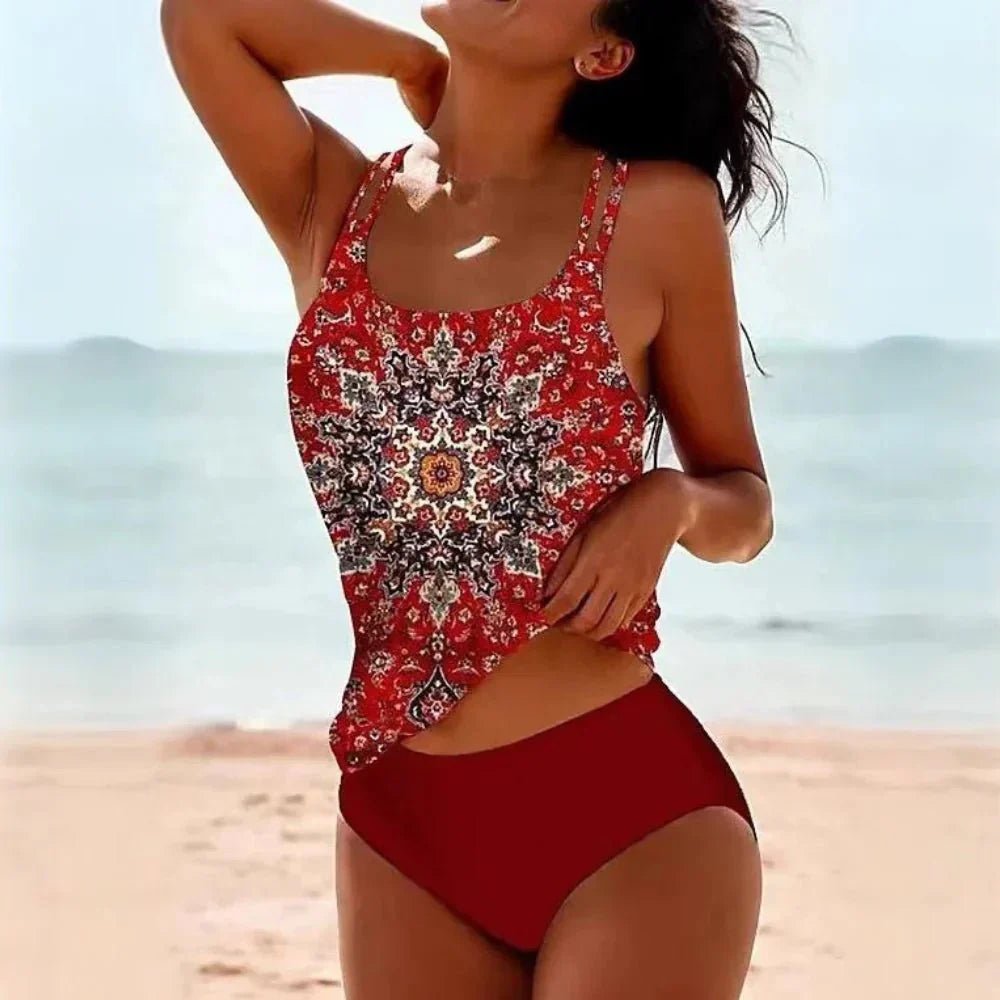 Women’s High-Waisted Tankini Stylish Printed Swimwear for Summer 3