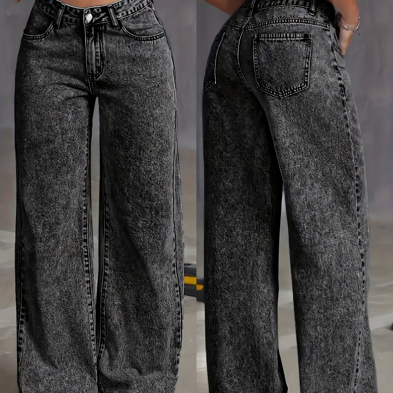Women’s High-Waisted Wide-Leg Jeans Relaxed Fit for Timeless Style 0