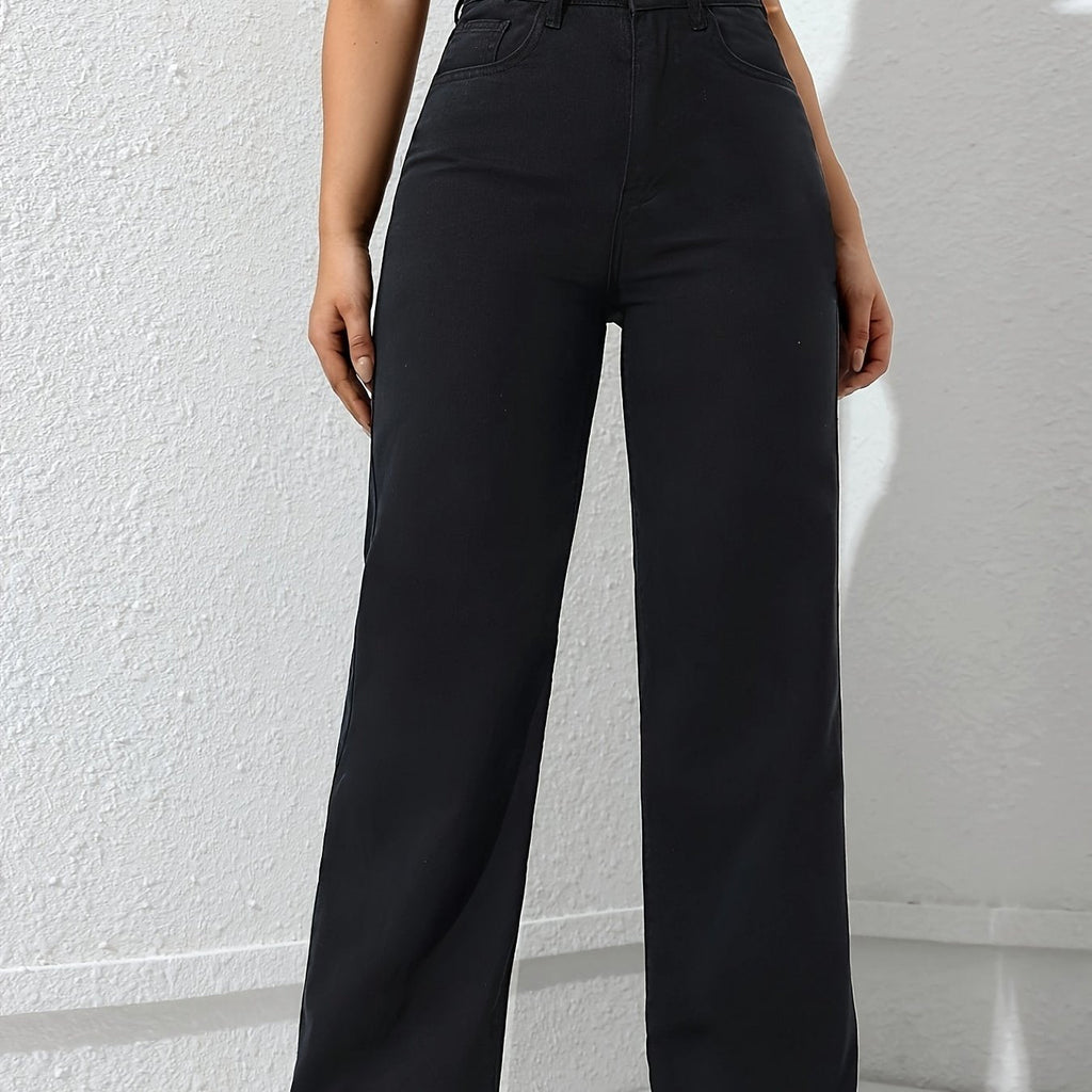 Women’s High-Waisted Wide-Leg Trousers Elegant Everyday Fit 0