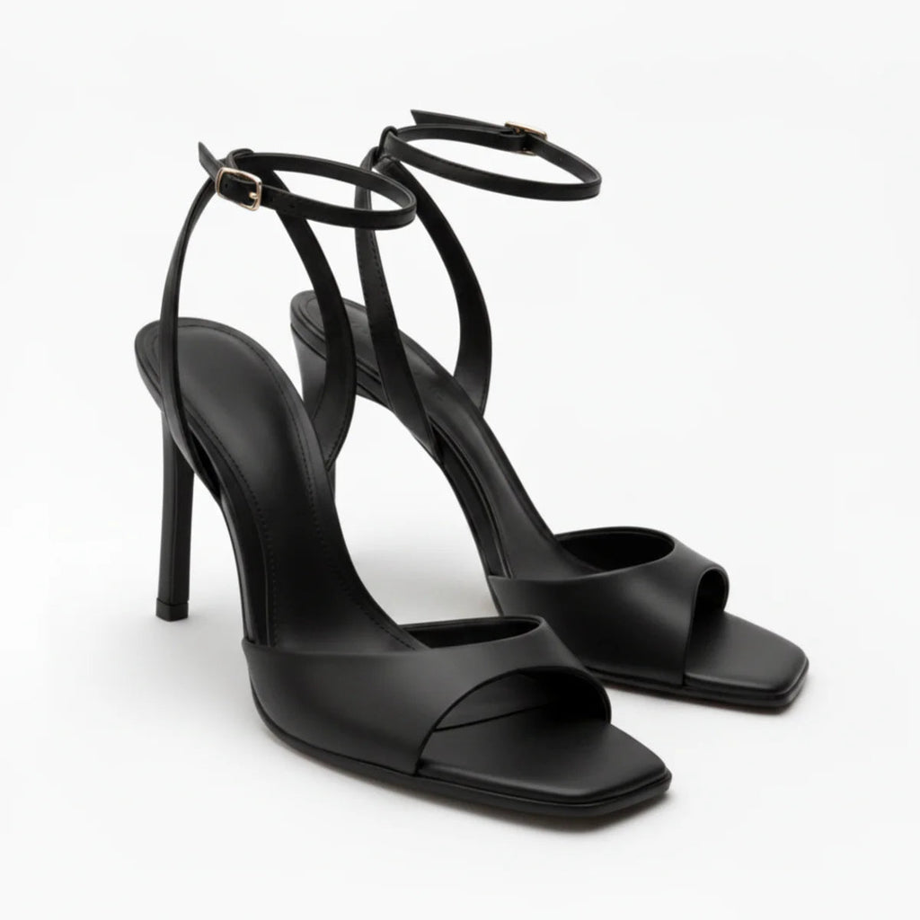 Women’s High Heel Sandals Square Toe Ankle Strap Elegant Design 1