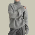 Women's High Neck Merino Wool Sweater Relaxed Fit Cozy Elegance 0