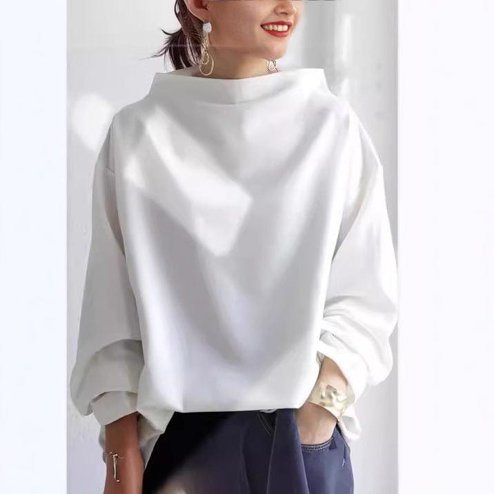 Women’s High Neck Top Relaxed Silhouette Elegant Design 3