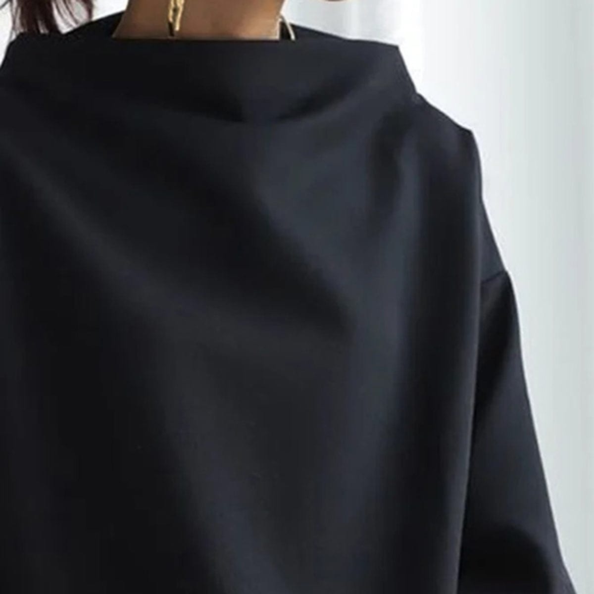 Women’s High Neck Top Relaxed Silhouette Elegant Design 4