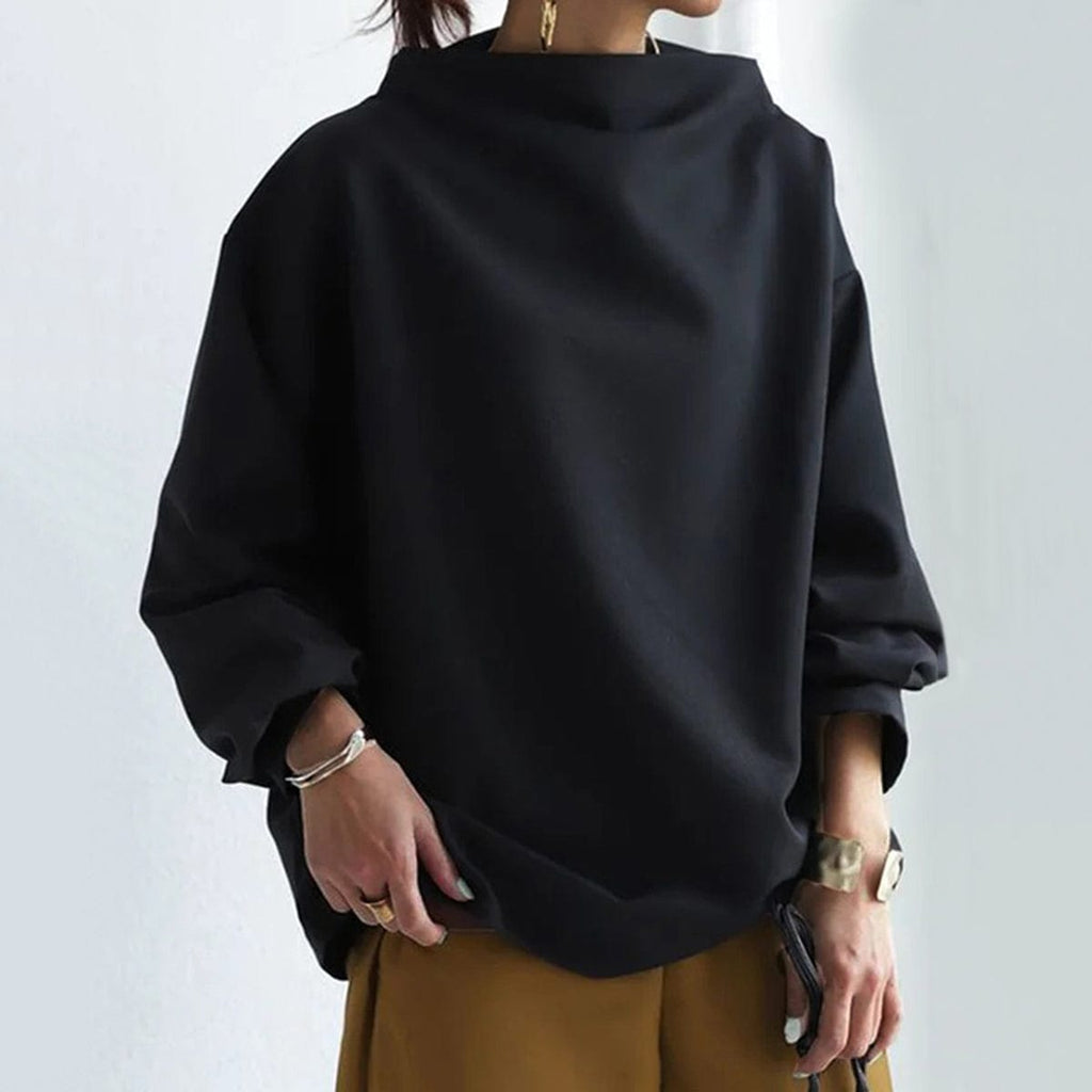 Women’s High Neck Top Relaxed Silhouette Elegant Design 5