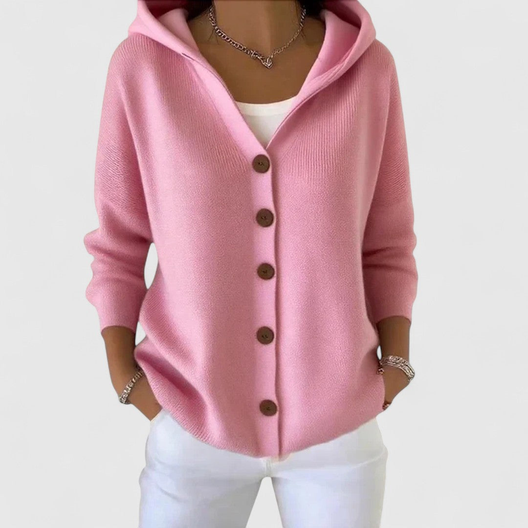 Women’s Hooded Cardigan Relaxed Fit Elegant Layering Piece 0