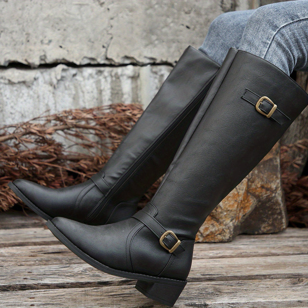 Women’s Knee High Riding Boots Classic Low Heel Design 7