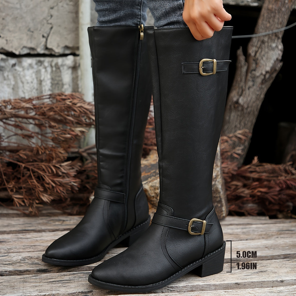 Women’s Knee High Riding Boots Classic Low Heel Design 8