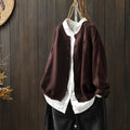 Women’s Knit Cardigan with Button Detail Cozy Relaxed Fit 0