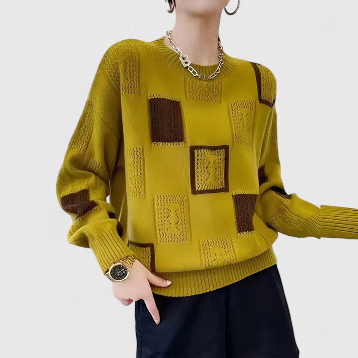 Women’s Knitted Sweater Elegant Openwork Design for Cozy Style 1