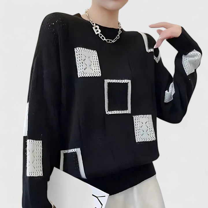 Women’s Knitted Sweater Elegant Openwork Design for Cozy Style 2
