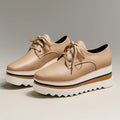 Women’s Lace-Up Wedge Sneakers Stylish Platform Oxford Shoes 0