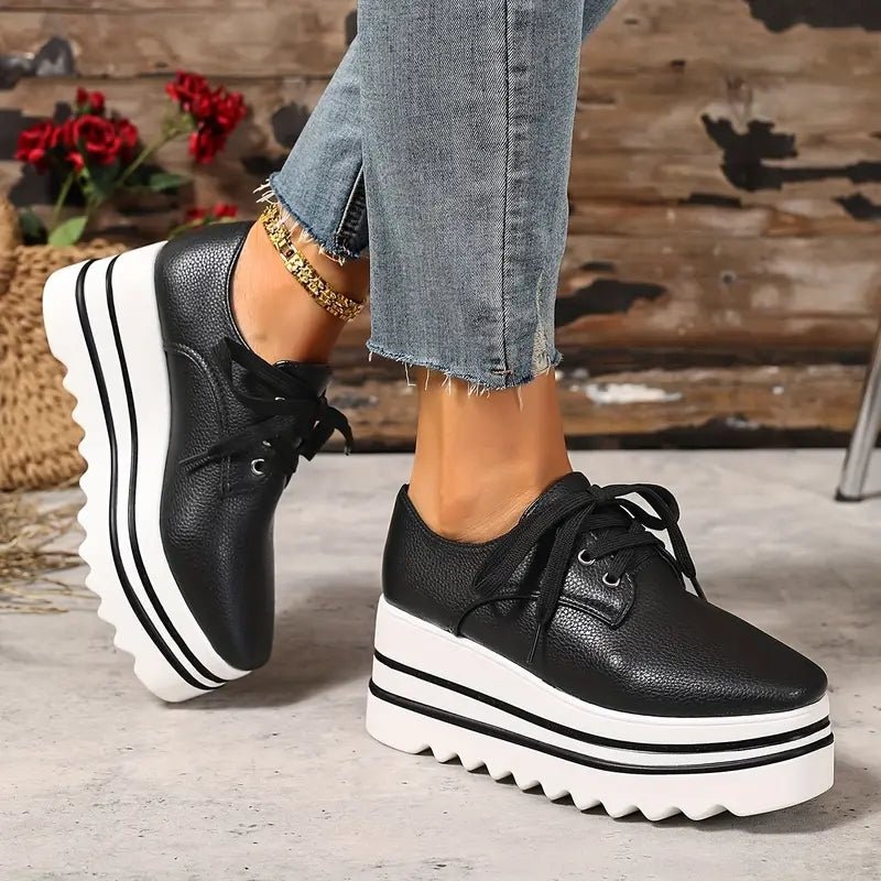 Women’s Lace-Up Wedge Sneakers Stylish Platform Oxford Shoes 2