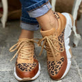 Women’s Lace Up Sneakers Bold Animal Print Design 0
