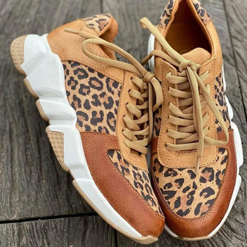 Women’s Lace Up Sneakers Bold Animal Print Design 2