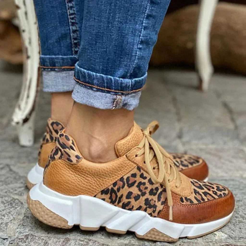 Women’s Lace Up Sneakers Bold Animal Print Design 3