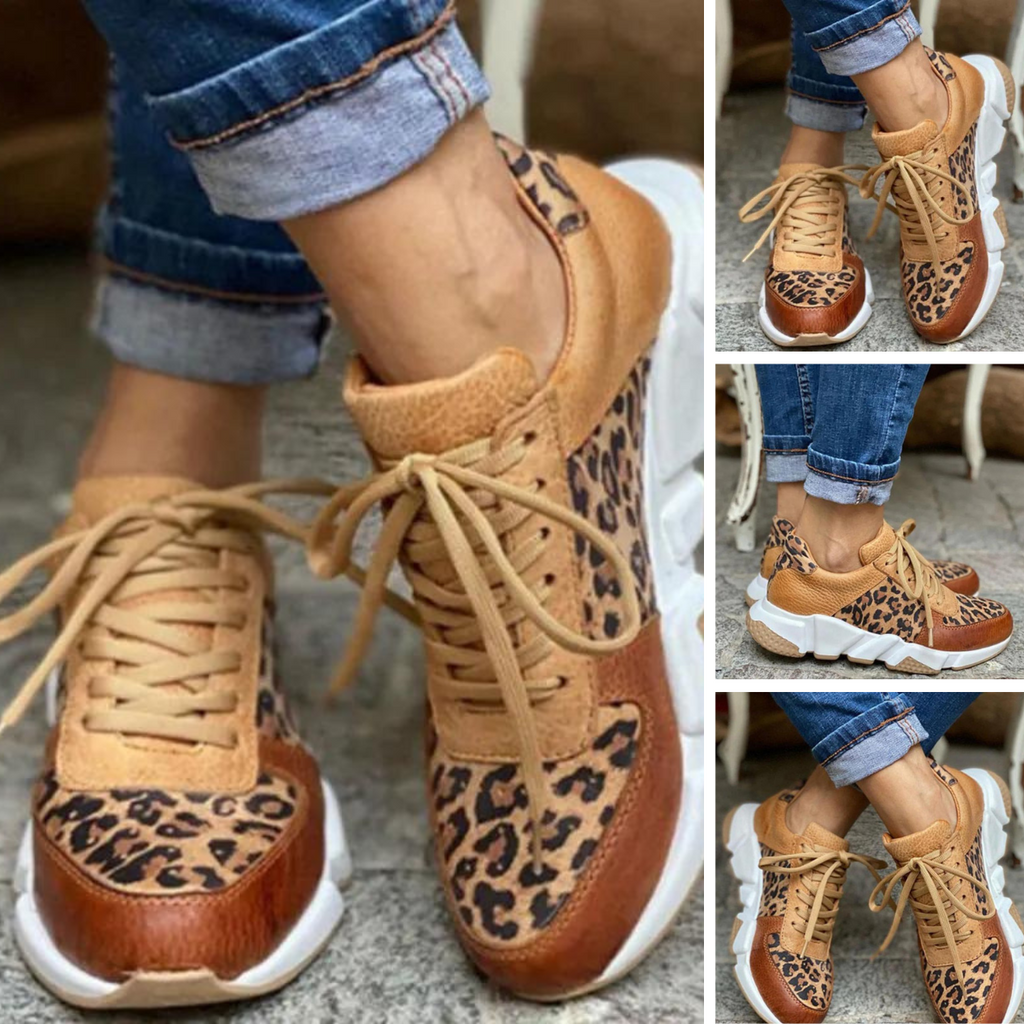 Women’s Lace Up Sneakers Bold Animal Print Design 4