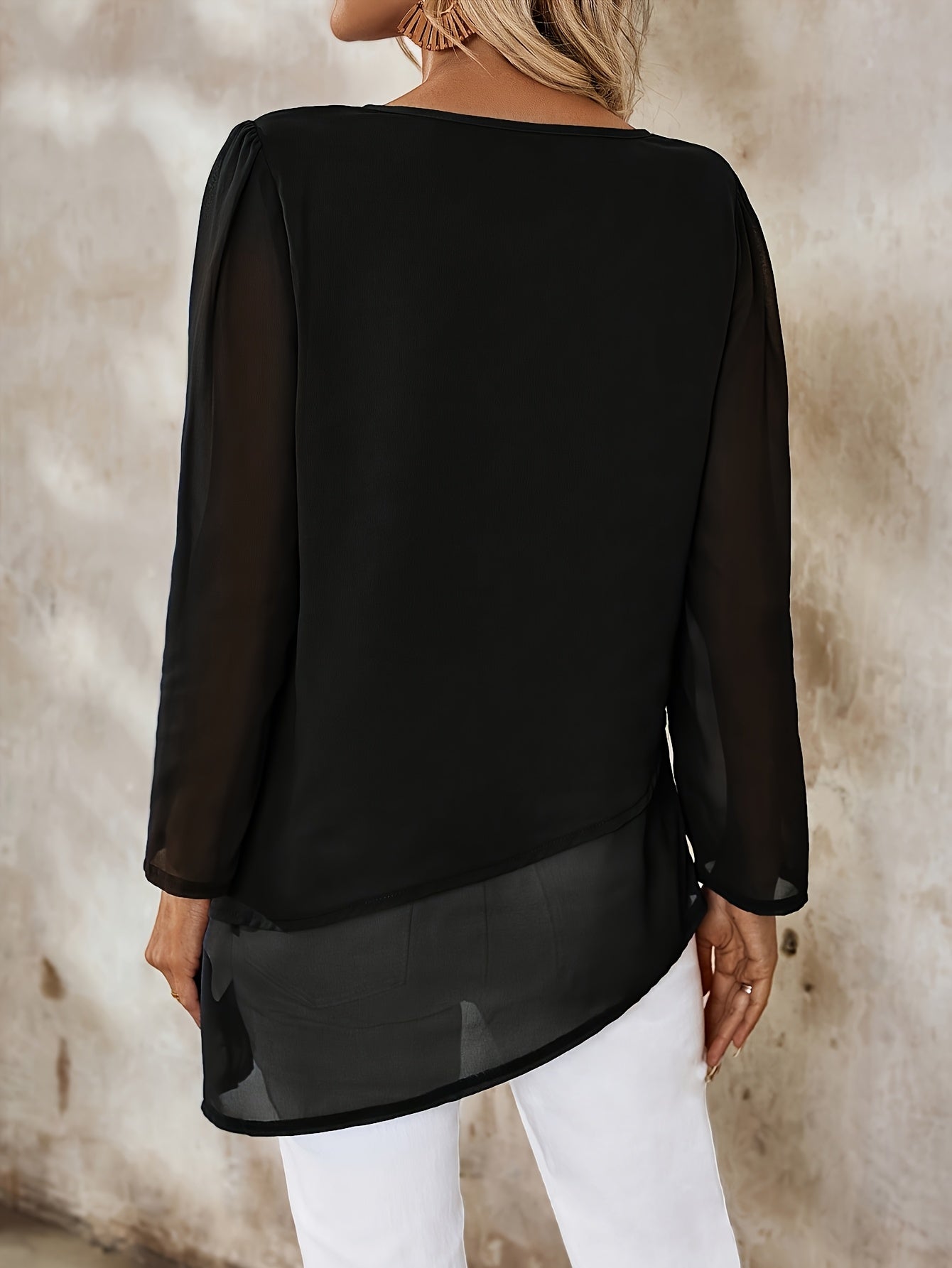 Women’s Layered Flowing Blouse Lightweight Elegant Design 2