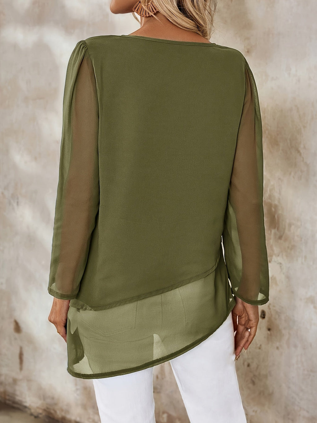 Women’s Layered Flowing Blouse Lightweight Elegant Design 7
