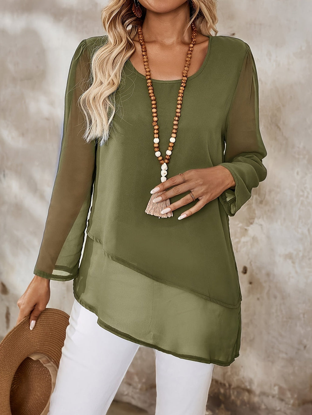 Women’s Layered Flowing Blouse Lightweight Elegant Design 8