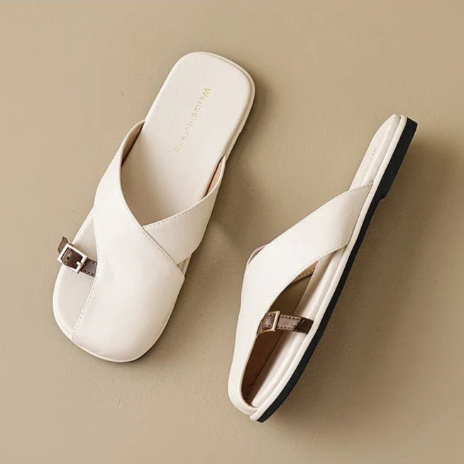 Women’s Leather Fisherman Sandals Cross-Strap Design 0