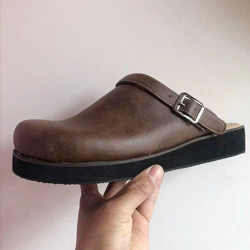 Women’s Leather Slip-On Clogs Comfortable Everyday Style 6
